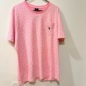 U.S. Polo Assn. Floral Pocket Tee - Pink & White Print - XL NWT